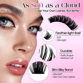 Wendy Lashes 200d lashes pack close-up with varied lengths for flexible styling.
