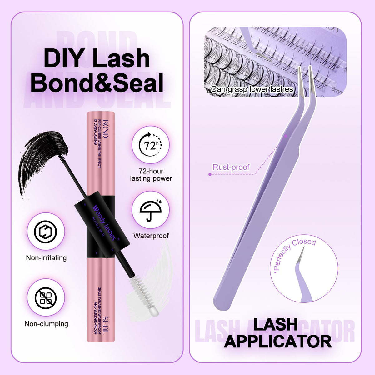 Wendy Lashes clusters kit 150D delivers bold volume and length.