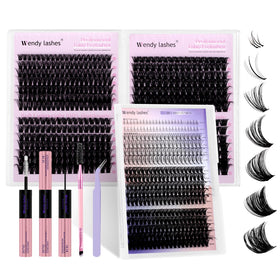 Wendy Lashes clusters kit 40D for a natural daily look.