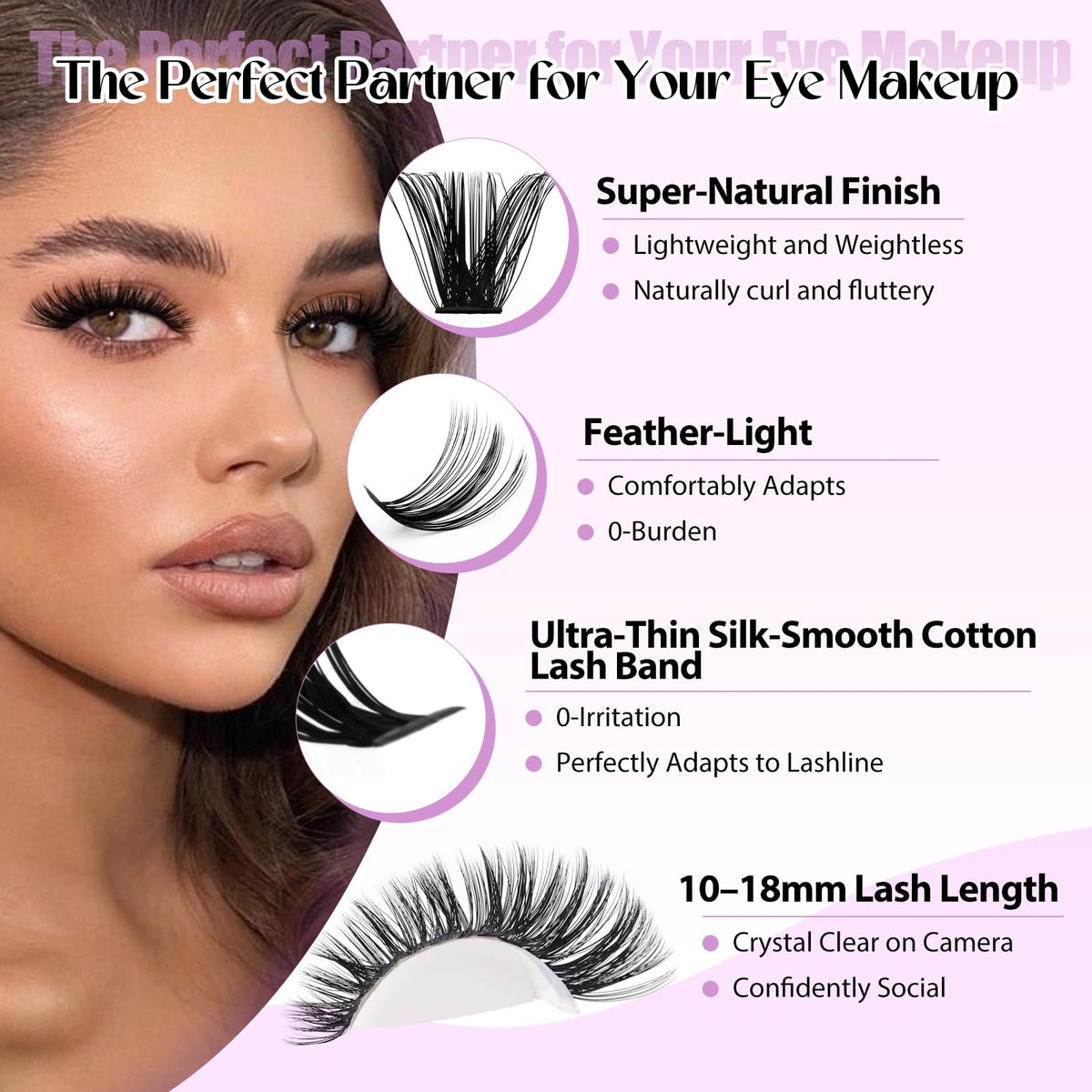 Wendy Lashes Clusters Kit 60D lashes for soft fullness
