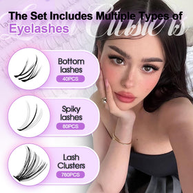 Wendy Lashes clusters kit 80D adds wispy drama with softness.
