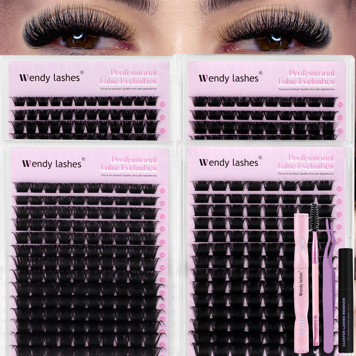 Wendy Lashes lash glue remover bottle close-up for safe, gentle removal.