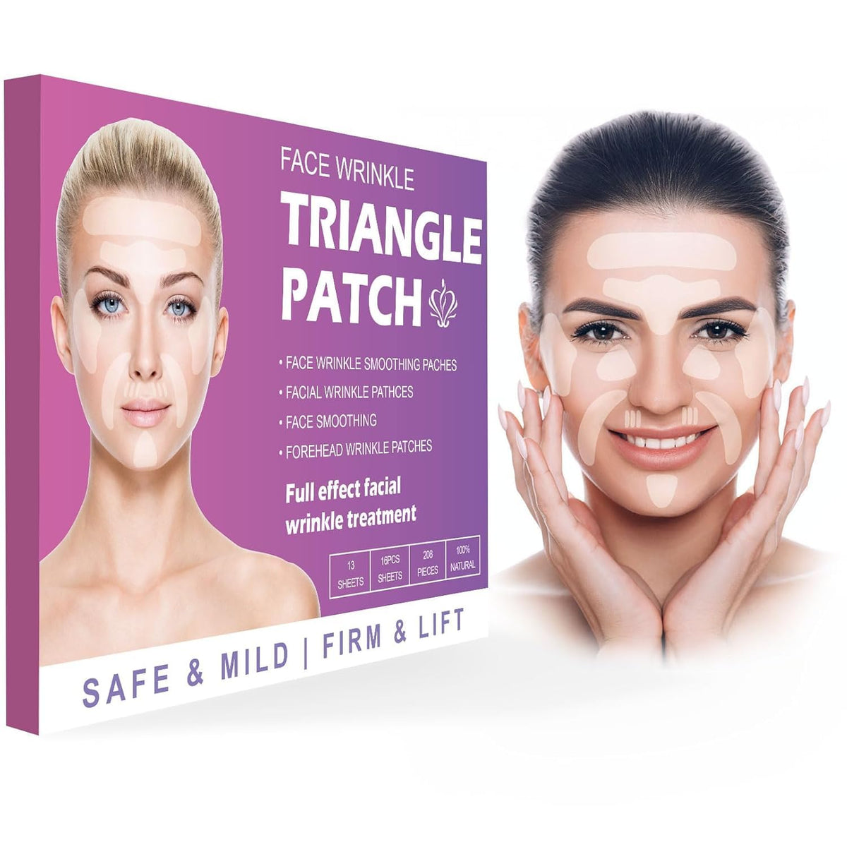 WENLIHAOBO wrinkle patches applied to the forehead for overnight smoothing.