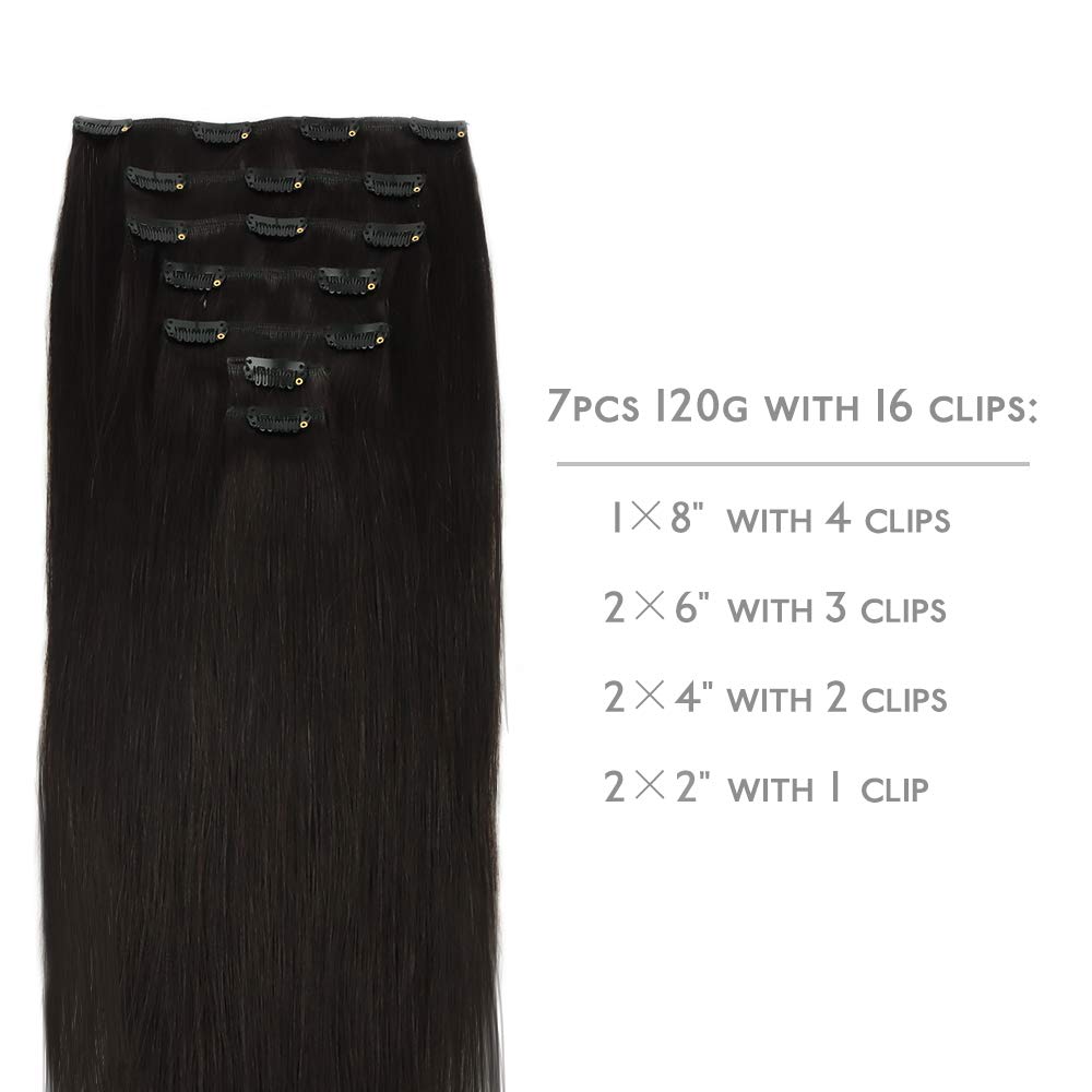 Wennalife clip-in extensions in natural black side view showing natural movement
