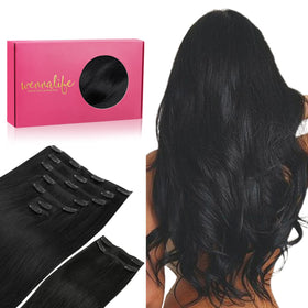 Wennalife clip-in extensions with real human hair for seamless length