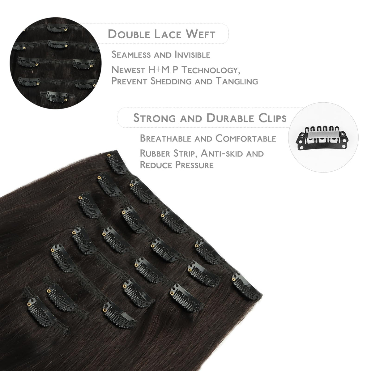 Wennalife dark brown color match blends with your natural hair for depth.