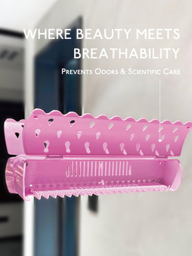 WENNALIFE pink organized storage illustrating compact footprint.