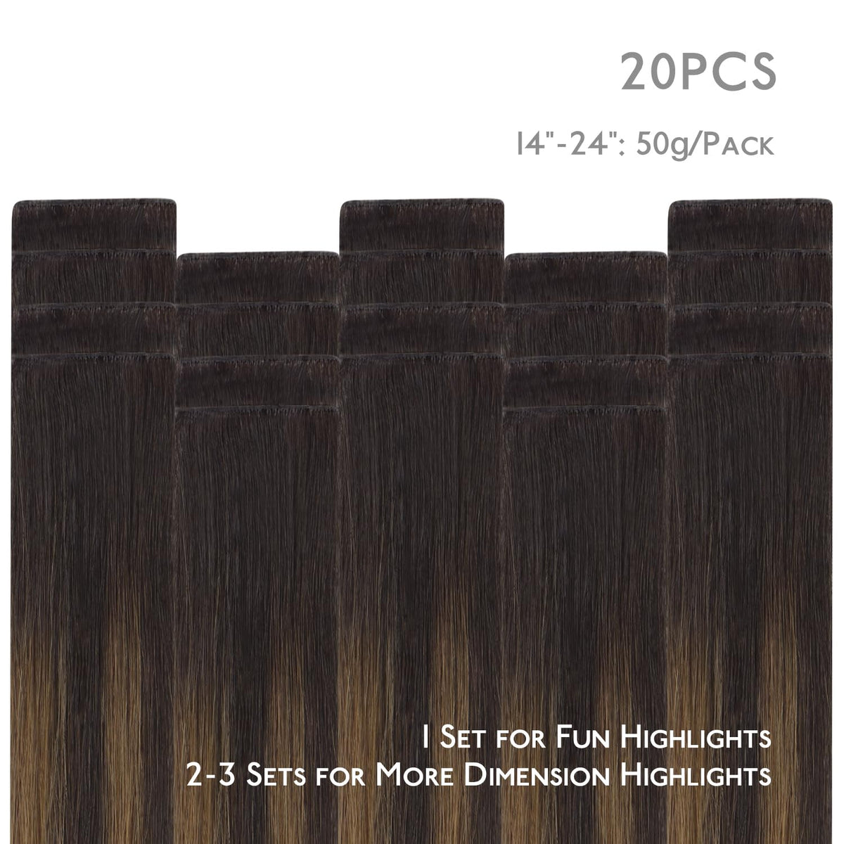 Wennalife Invisi Edge balayage dark brown mixed chestnut brown for blended color.