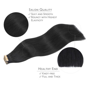Wennalife invisible tape weft close-up shows strong discreet hold.
