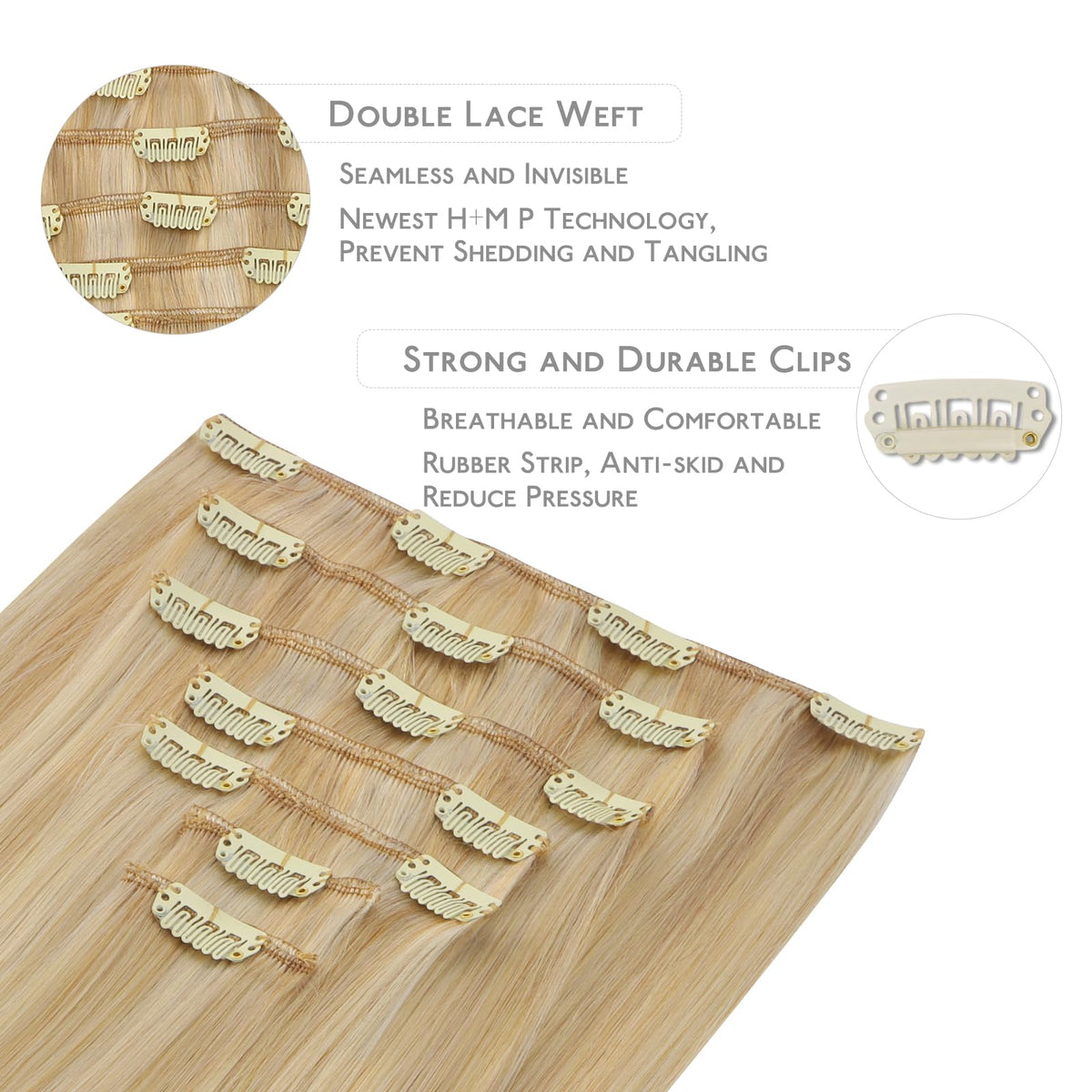 Wennalife light blonde highlighted color blends naturally with warm undertones.