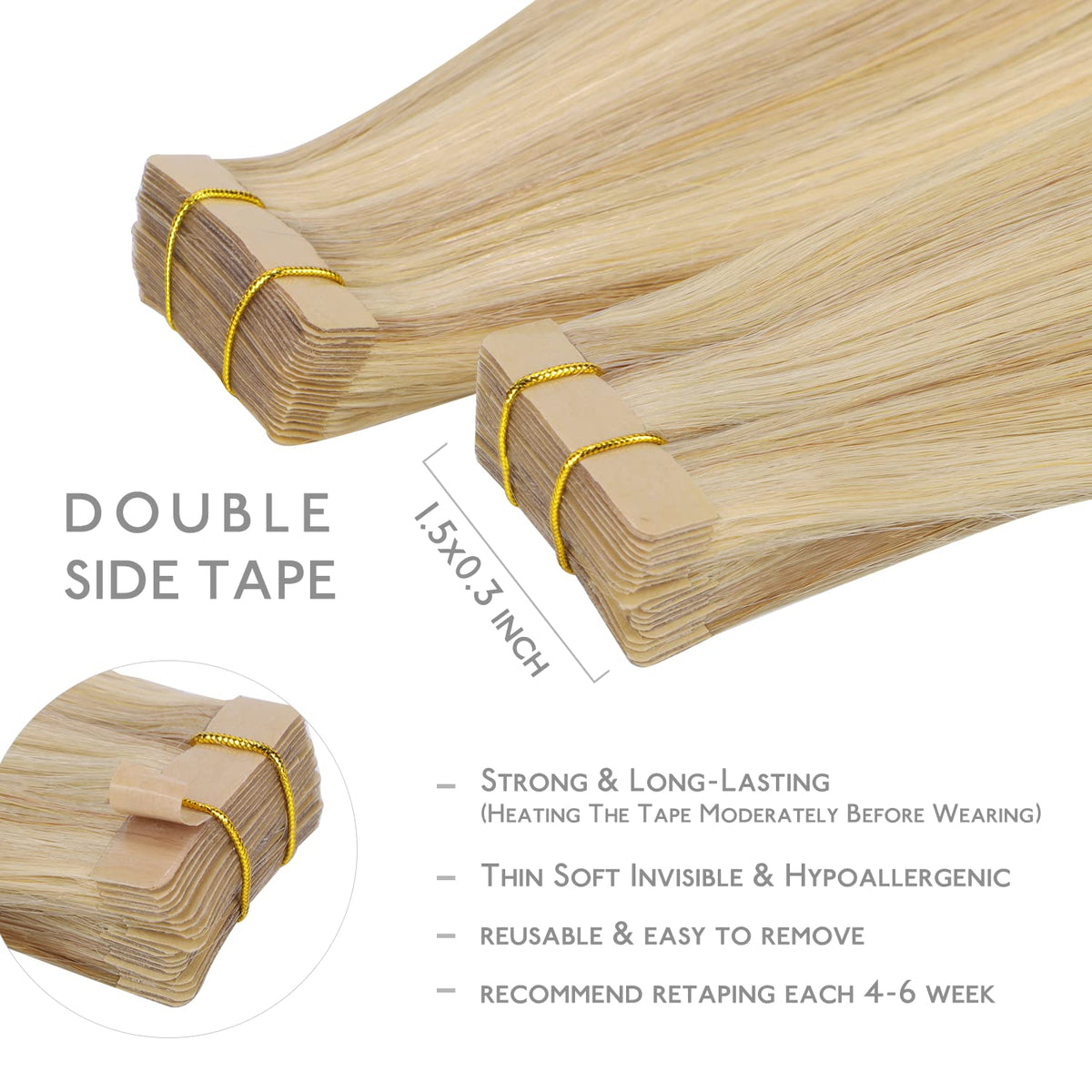 WENNALIFE light blonde highlighted golden blonde shade blends naturally for subtle shine.
