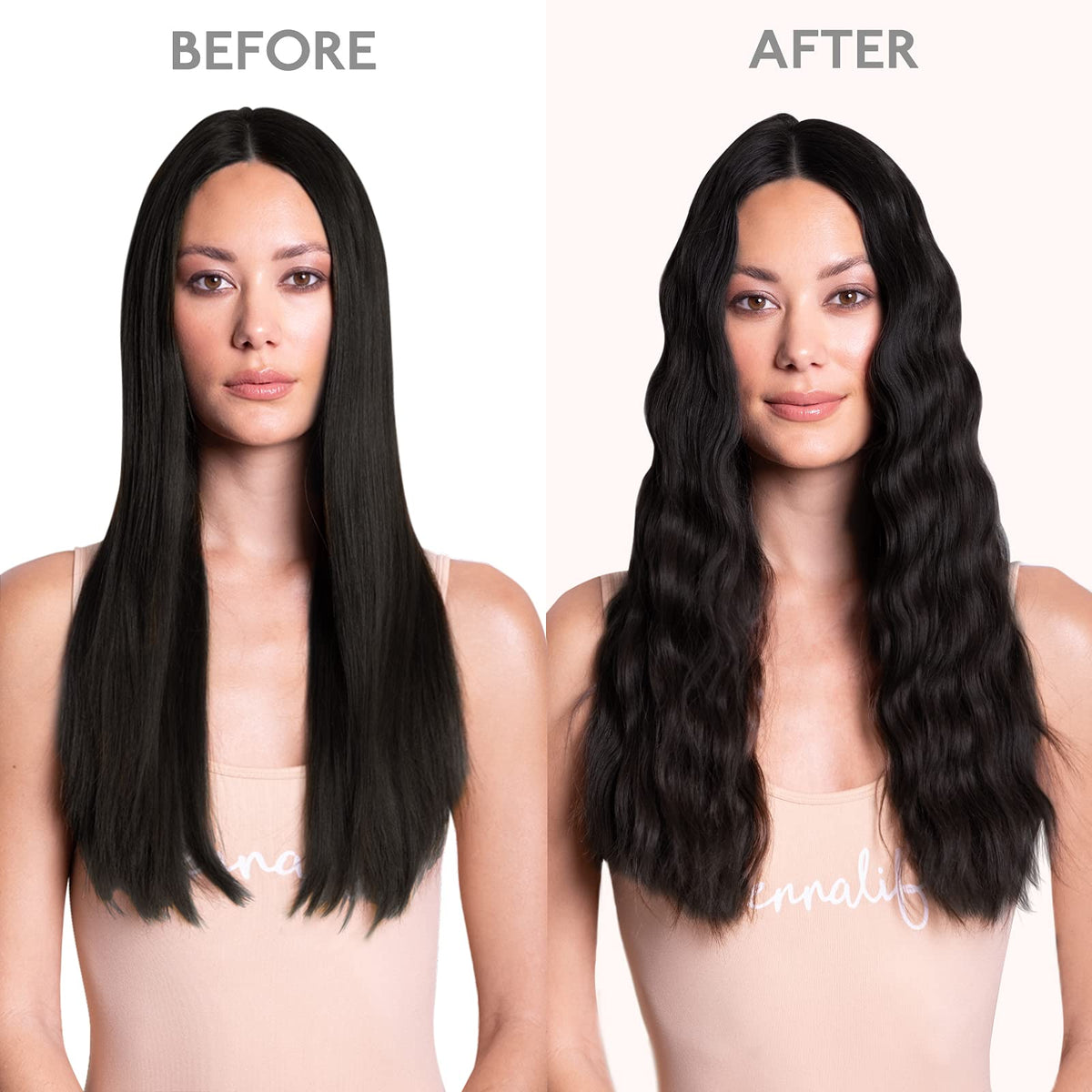 Wennalife 20-inch extensions arranged to highlight length and impact.
