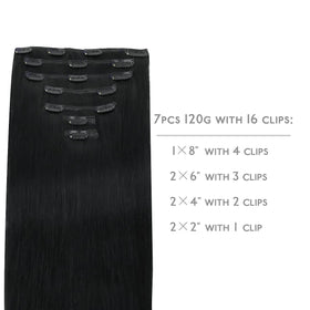 Wennalife remy hair clip-in weft close-up showing silky texture and shine.