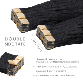 Wennalife tape-in extensions application on model demonstrates natural blend.