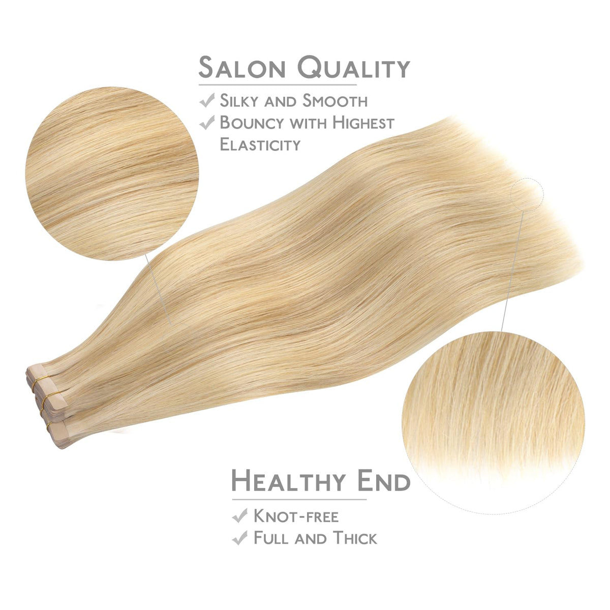 Wennalife invisible tape extensions demonstrate discreet attachment.