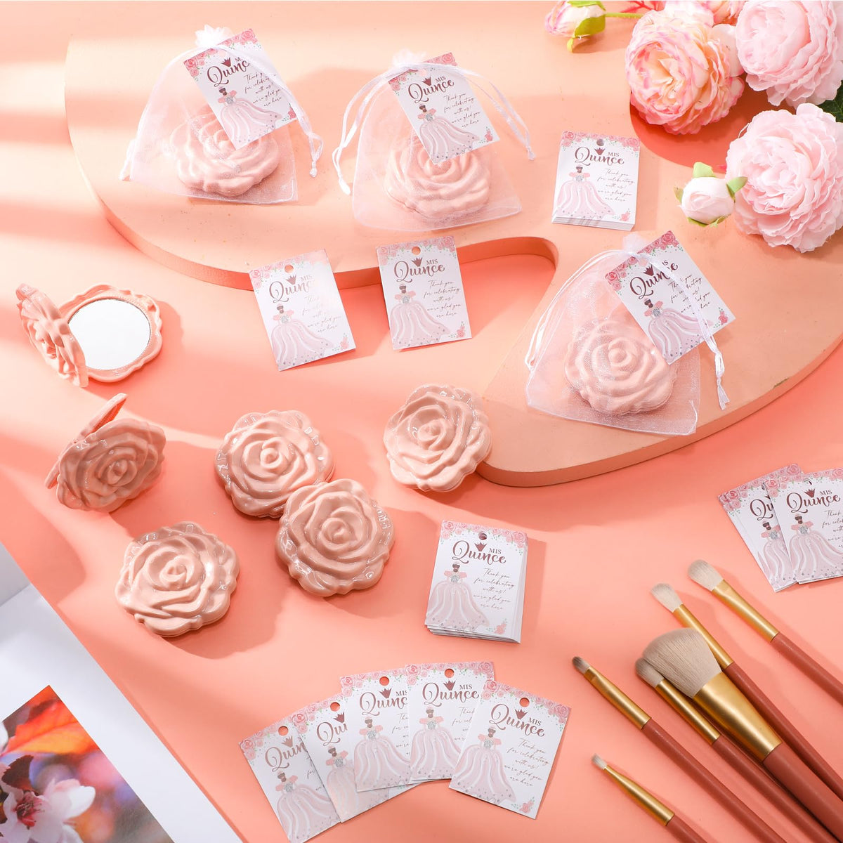 Wenqik organza bag in soft pink for elegant gift presentation.