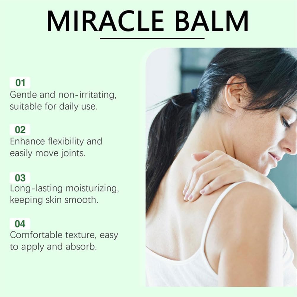 Wenrny Miracle Balm on back emphasizes easy spread and quick absorption.