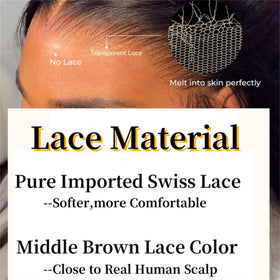 WENYAN 150-density lace closure adds fullness and natural movement.