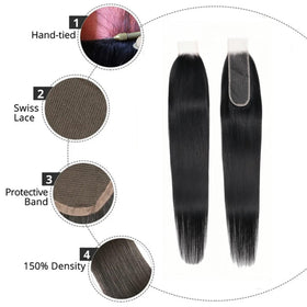 WENYAN HD lace closure natural color blends with skin for discreet finish.