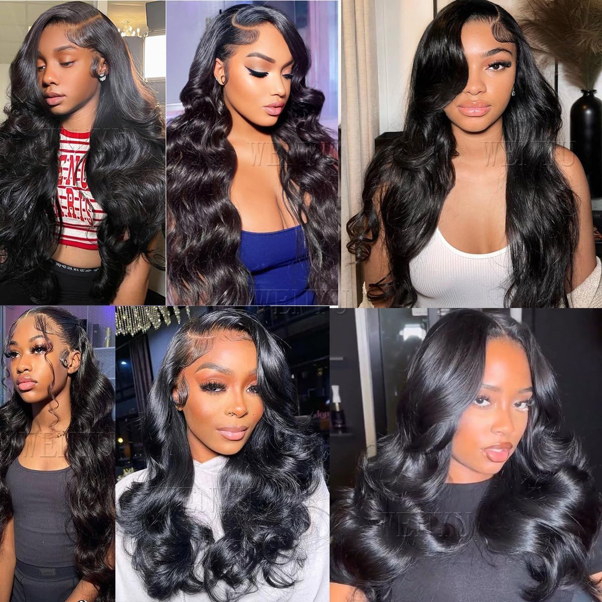 Wenyu 13x6 body wave wig on model for an elegant occasion look.