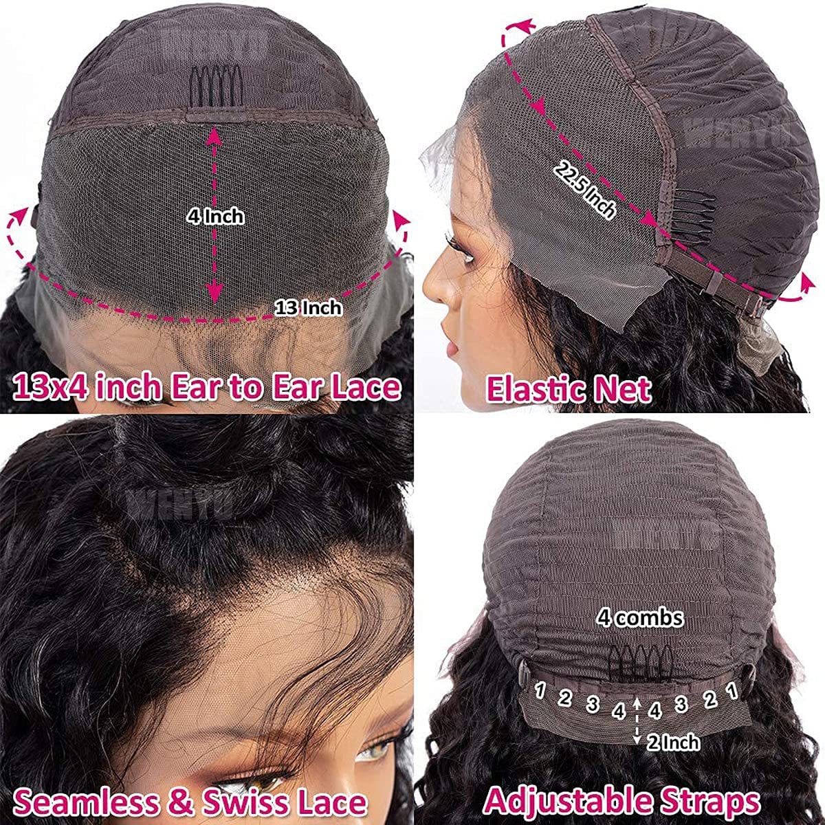 Wenyu adjustable cap fits most head shapes with secure combs and straps.