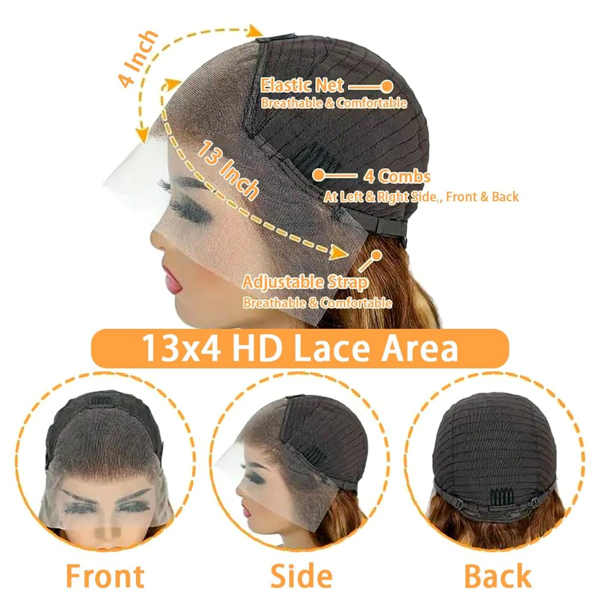 Wenyu Honey Blonde Ombre 22-inch length for versatile styling options.