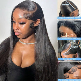 Wenyu lace front detail with baby hairs for soft, natural parting