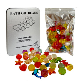 Wenyuhealth bath oil beads packaging shows floral design for spa-at-home relaxation.