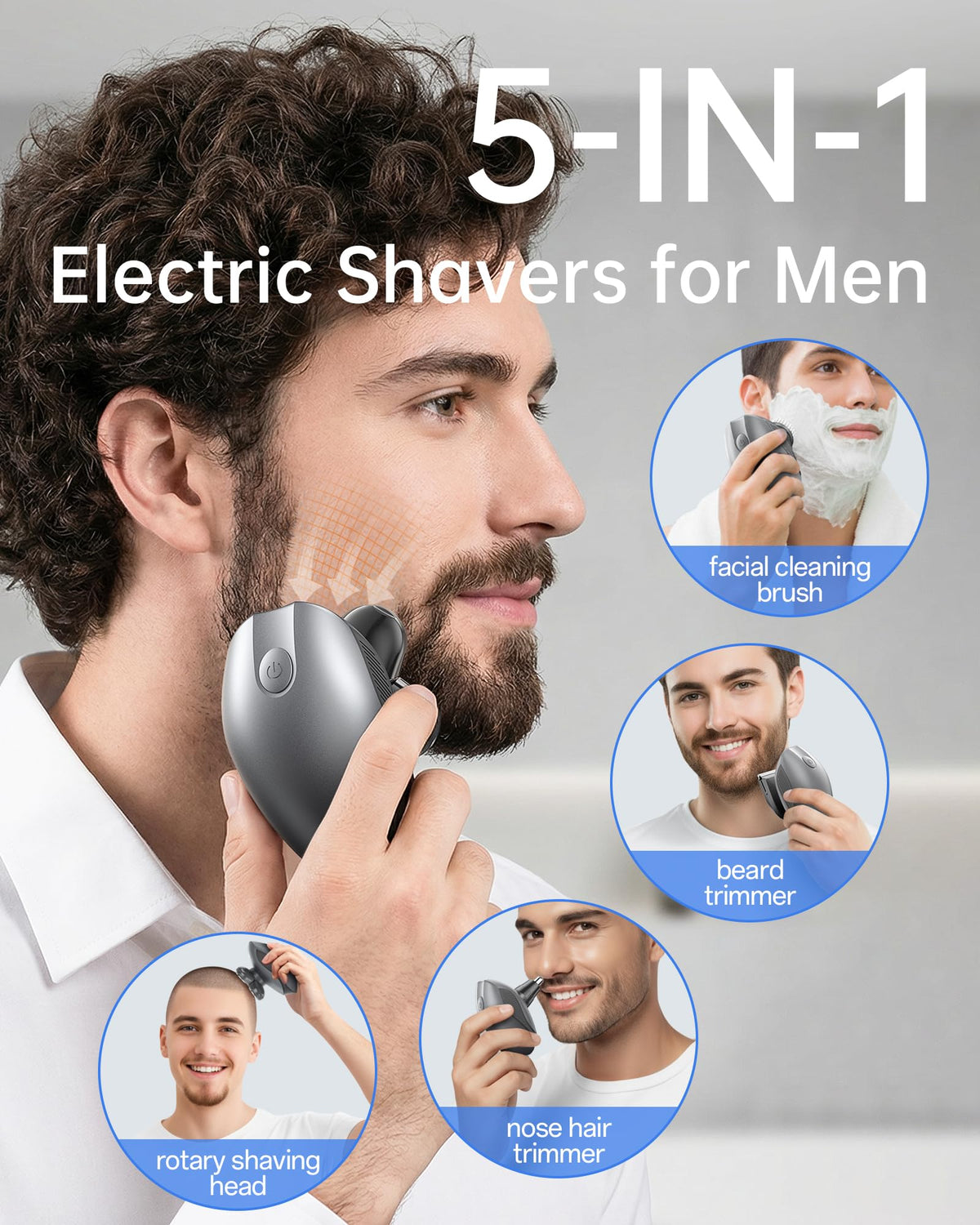 WEQOEE 5in1 beard trimmer for versatile facial grooming