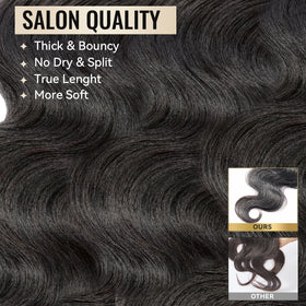 WEQUEEN body wave bundle 26 inch display reveals even curl and natural luster.