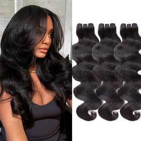 WEQUEEN body wave bundles 20-inch silky texture blends naturally for daily wear.
