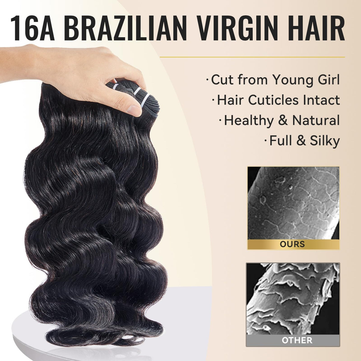 WEQUEEN bundles in natural black blend with hair for a seamless style.