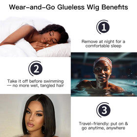 WEQUEEN 10-inch wig offers lightweight daily wear and quick transformation.