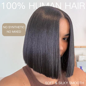 WEQUEEN Wear and Go glueless bob wig side view highlights natural line and comfortable fit.