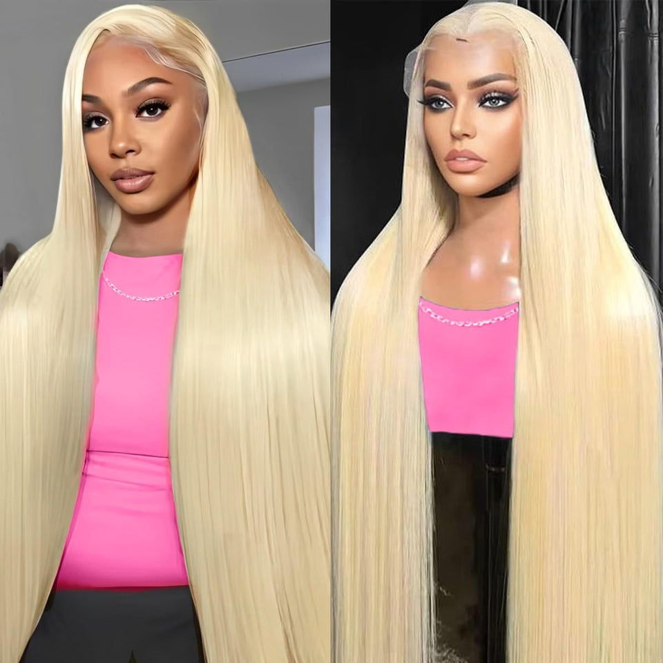 Werkueen 613 lace front wig close-up with natural hairline and pre-plucked baby hair for seamless blend