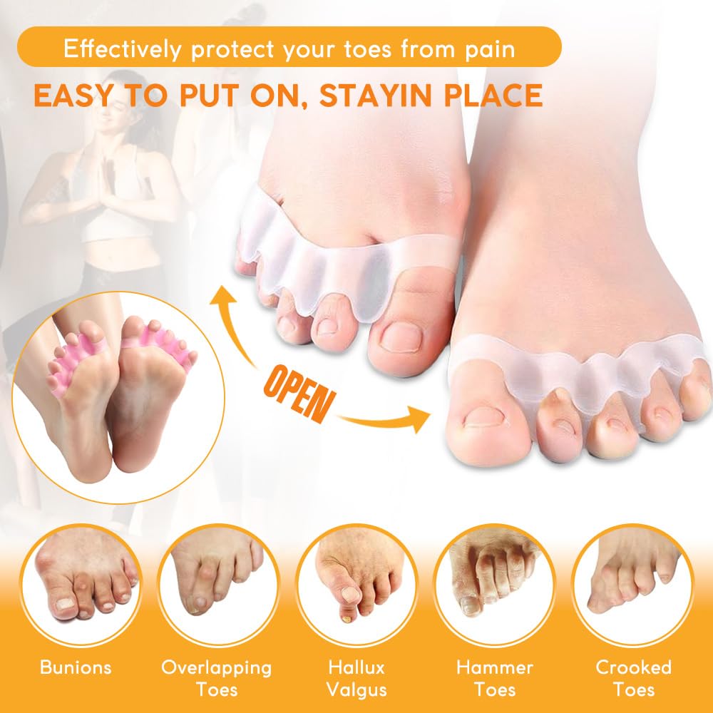 WERNOKLE toe separator ergonomic-fit showing comfortable wear for varied feet.