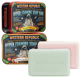 Western Republic Tropic Rum Sea Salt soap close-up offers refreshing lather for daily cleansing.