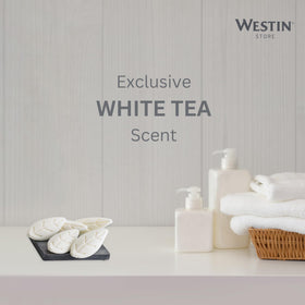 Hotel-inspired presentation: Westin White Tea Leaf Soap for travel or display.