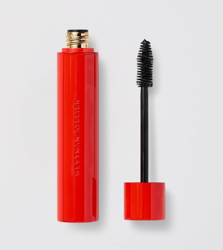 Westman Atelier Eye Want You Black Mascara Travel Size brush close-up for precise definition.