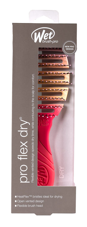 Wet Brush Pro Flex Dry Coral Ombre handle grip in-use demonstrates quick, gentle styling.