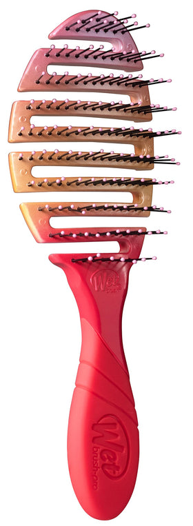 Wet Brush Pro Flex Dry Coral Ombre in-use view demonstrates versatility for all hair types.