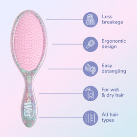 Wet Brush detangling glide on dry hair for quick routine detangling
