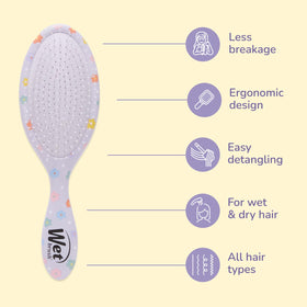Wet Brush Original Detangler IntelliFlex bristles close-up showing gentle glide through knots