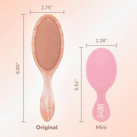 Wet Brush Original Detangler pink working gently through wet hair