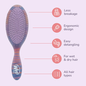 Wet Brush Original Detangler Desert Afterglow purple smooths knots on all hair types.