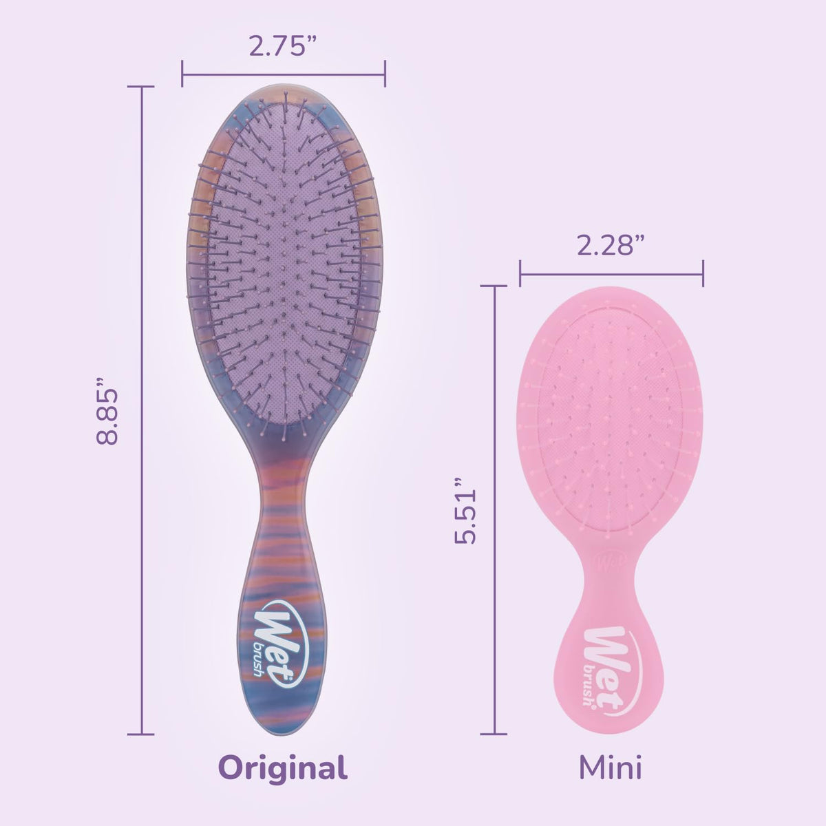 Wet Brush Original Detangler Desert Afterglow purple features IntelliFlex bristles for gentle detangling.