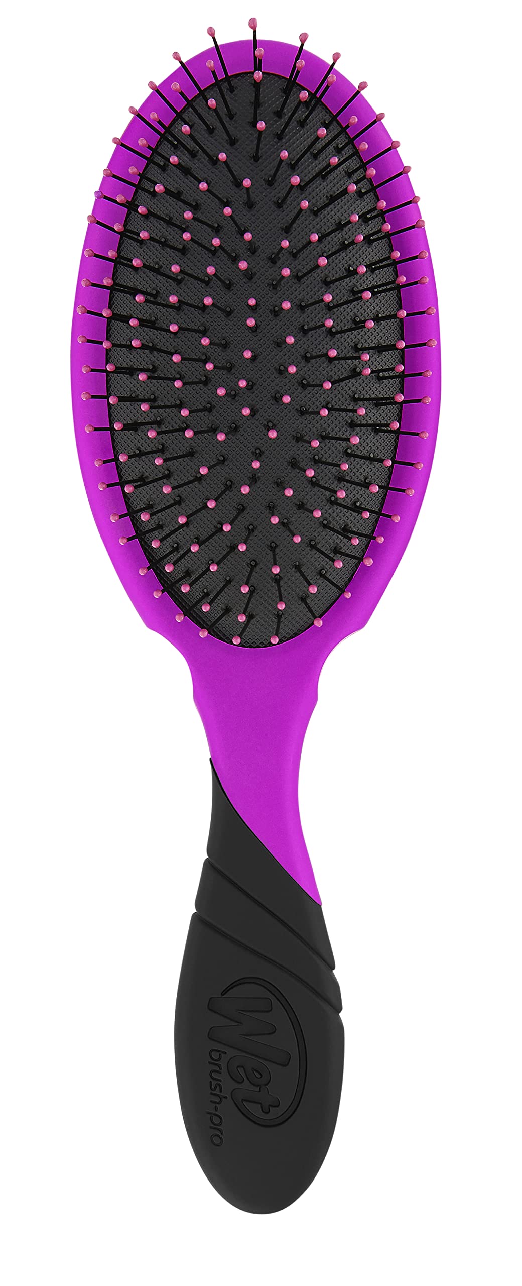 Wet Brush Pro Detangler Purple handle close-up for smooth detangling and comfortable grip.