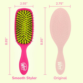 Wet Brush Shine Enhancer works for straight, curly, textured, thick and wavy hair.