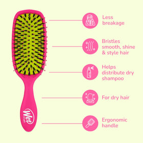 Wet Brush Shine Enhancer IntelliFlex bristles glide through tangles with less breakage.