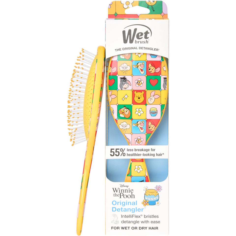 Wet Brush Winnie the Pooh detangler brush front view for gentle knot removal